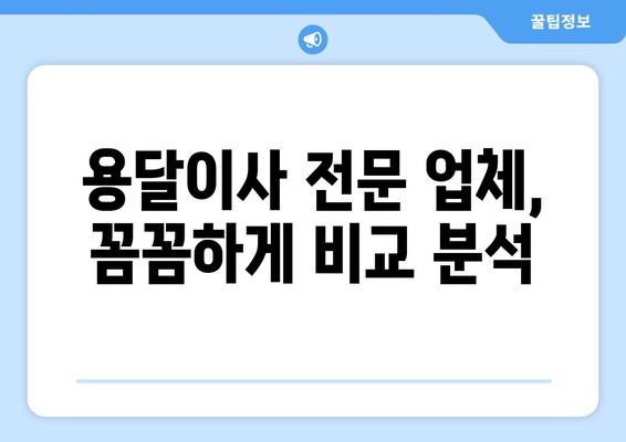 서울 성동구 행당제1동 용달이사 전문 업체 비교 가이드 | 저렴하고 안전한 이사, 꼼꼼하게 선택하세요!