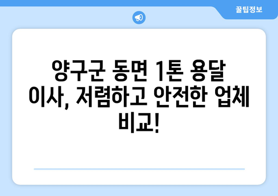 강원도 양구군 동면 1톤 용달이사 | 안전하고 저렴한 이삿짐센터 찾기 | 이사견적, 이사비용, 이사업체