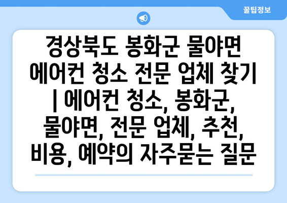 경상북도 봉화군 물야면 에어컨 청소 전문 업체 찾기 | 에어컨 청소, 봉화군, 물야면, 전문 업체, 추천, 비용, 예약