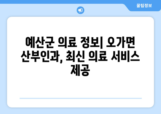 충청남도 예산군 오가면 산부인과 추천| 편안하고 신뢰할 수 있는 진료 받기 | 여성 건강, 산부인과 전문의, 예산군 의료 정보