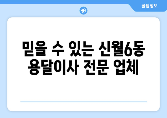 서울 양천구 신월6동 용달이사 전문 업체 추천 | 저렴하고 안전한 이사, 지금 바로 상담하세요!