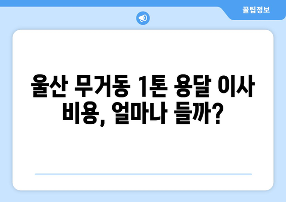 울산 남구 무거동 1톤 용달이사 비용 & 업체 추천 | 저렴하고 안전한 이사, 지금 바로 확인하세요!