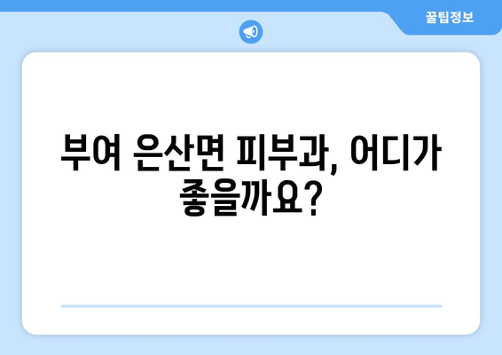 충청남도 부여군 은산면 피부과 추천| 꼼꼼하게 비교하고 선택하세요 | 부여, 은산, 피부과, 진료, 추천