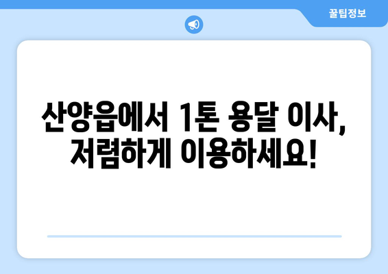 통영 산양읍 1톤 용달이사, 저렴하고 안전하게! | 통영 용달, 1톤 이사, 산양읍 이삿짐센터, 저렴한 이사