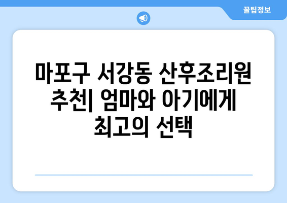 마포구 서강동 산후조리원 추천| 엄마와 아기에게 최고의 선택 | 산후조리, 서울, 서강동, 출산