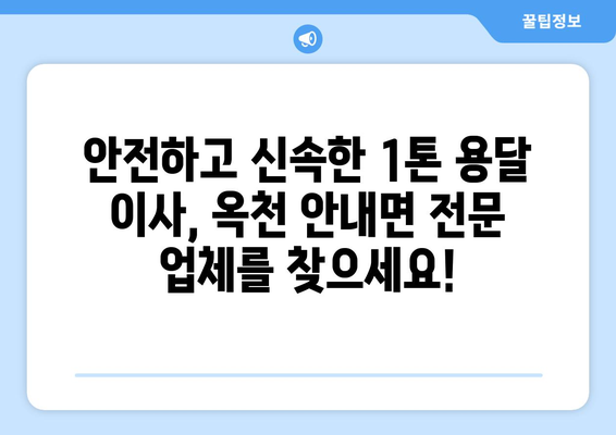 옥천군 안내면 1톤 용달이사, 저렴하고 안전하게! | 옥천 용달, 이삿짐센터, 1톤 용달, 안내면 이사