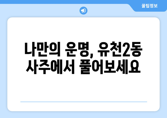 대전 유천2동에서 신뢰할 수 있는 사주 잘 보는 곳 추천 | 대전 사주, 유천2동 사주, 운세, 궁합