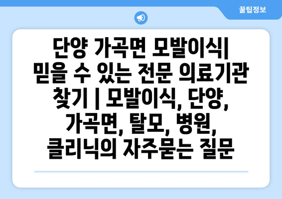 단양 가곡면 모발이식|  믿을 수 있는 전문 의료기관 찾기 | 모발이식, 단양, 가곡면, 탈모, 병원, 클리닉